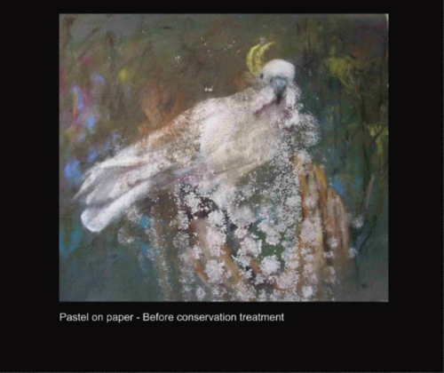 Pastel on paper - Before conservation Pastel on paper - Before conservation